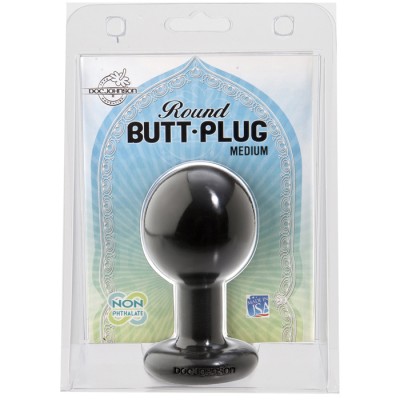Round Buttplug Medium Black