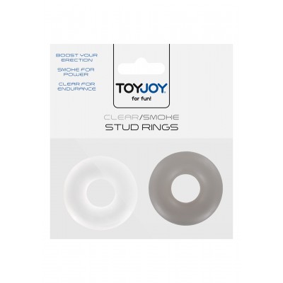 Stud Rings Clear/ Smoke 2x