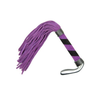 Leather flogger 27cm - purple / black